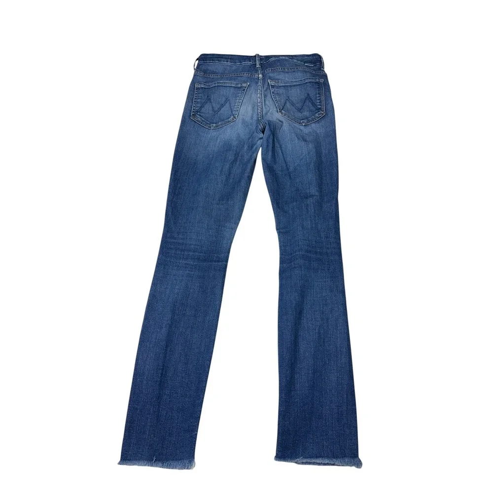 MOTHER High Waisted Looker Ankle Fray Jeans Goin' For Gold Blue Women Size 27X29